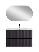 Тумба подвесная с керамической раковиной, Art&Max TORINO, 90 см графит AM-TORINO-900-2C-SO-GF-P+AM7110-90