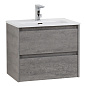KRAFT 39 База под раковину с двумя выкатными ящиками, Cemento Grigio, 710х390х515, KRAFT 39-700/390-2C-SO-CG