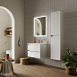 Тумба с керамической раковиной подвесная, SANCOS Cento, 60 см белый глянец CN60W+CN7001