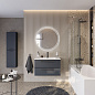 Тумба с керамической раковиной подвесная CEZARES ECO-CER-N 80 Grafito, раковина белая CZR-8073-80+RS156BL.3/320+ECO-CER-N-800-2C-SO-GR-P