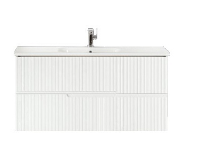 База под раковину с двумя выкатными ящиками DUET-1000-2C-SO-BO Bianco Opaco 970x450x500