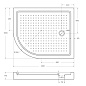 Акриловый поддон ассиметричный, правый CEZARES TRAY-A-RH-120/100-550-15-W-R