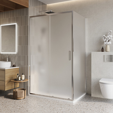 Душевой уголок BelBagno LUCE-AH-1-120/90-P-Cr рифлёное стекло, профиль хром