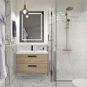 Тумба подвесная с раковиной из литьевого мрамора BelBagno AURORA 80 Rovere Nebrasca Nature