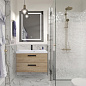 Тумба подвесная с раковиной из литьевого мрамора BelBagno AURORA 80 Rovere Nebrasca Nature