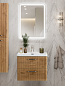 Тумба подвесная с керамической раковиной, Belbagno DUE, 50 см Rovere Nature DUE-500-2C-SO-RN-P+RS333MBSN.4/160+BB-8076-3-50