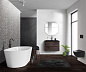 Тумба с черной раковиной из искусственного мрамора BelBagno Albano 80 см Rovere Nature Grigio