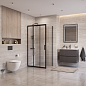 Душевой уголок BelBagno UNO-195-AF-31-90-C-NERO, профиль черный матовый, стекло прозрачное.