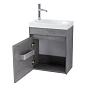 Тумба подвесная с раковиной из литьевого мрамора BelBagno PIETRA MINI 46-L Stucco Cemento, левосторонняя