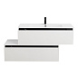 Тумба подвесная с  раковиной из искусственного мрамора, CEZARES SLIDER, 100 см Bianco Opaco SLIDER-1000-1C-SO-BO+CZR-1000/480-LV-MR-PRS+SLIDER-1000-1C-PI-BO