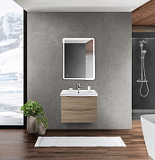 MARINO-CER База с керамической раковиной подвесная, Rovere Bianco, MARINO-CER-600-2C-SO-WO-P/BB-0320-60-LVB
