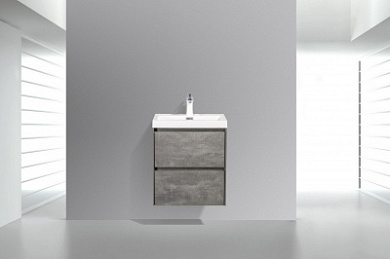 Тумба подвесная с раковиной из литьевого мрамора BelBagno PIETRA MINI 50 Stucco Cemento