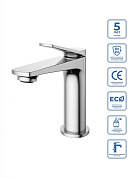 Смеситель для раковины без донного клапана BelBagno UNIQUE-LVM-CRM-W0
