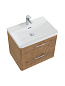 Тумба подвесная с керамической раковиной, Belbagno DUE, 50 см Rovere Nature DUE-500-2C-SO-RN-P+RS333CP.4/160+BB-8076-3-50