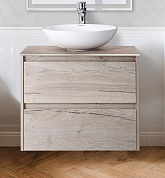 Тумба с накладной раковиной для ванной комнаты BelBagno Kraft 60 см Rovere Galifax Bianco