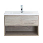 Тумба подвесная с керамической раковиной BelBagno KRAFT 80 Rovere Galifax Bianco