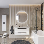 Тумба с раковиной подвесная CEZARES ECO-CER-N 100 Bianco Opaco белая матовая, раковина керамическая белая CZR-8073-100+ECO-CER-N-1000-2C-SO-BO+RS156BL.3/512