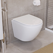 Унитаз подвесной безободковый с сиденьем BelBagno ФОРМАТ (UNO) BB3105CHR/SC