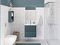Тумба с раковиной подвесная BelBagno UNO-MINI-800-2C-SO-AO Голубой матовый, раковина белая BB-8099-3-80