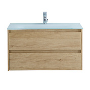Тумба с раковиной подвесная Belbagno KRAFT 900, Rovere Nebrasca Nature, 910х460х515, KRAFT-900-2C-SO-RNN/BB910/465-LV-VTR-BO