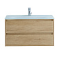 Тумба с раковиной подвесная Belbagno KRAFT 900, Rovere Nebrasca Nature, 910х460х515, KRAFT-900-2C-SO-RNN/BB910/465-LV-VTR-BO