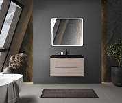 Тумба подвесная с черной раковиной из литьевого мрамора BelBagno MARINO 90 Rovere Grigio