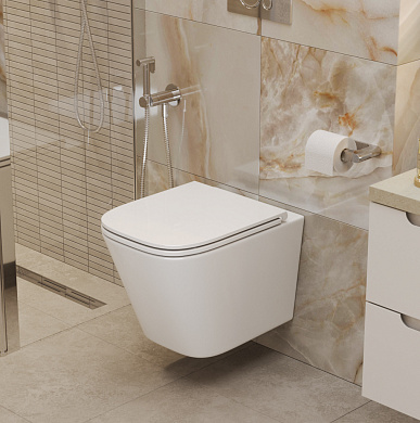 Унитаз подвесной безободковый с сиденьем и смывом ТОРНАДО BelBagno ФАКЕЛ (ARDENTE-R) BB520CH-TOR/SC
