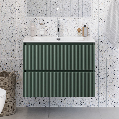 Тумба с раковиной подвесная BelBagno UNO-MINI-900-2C-SO-VO Еловый матовый, раковина белая BB-8099-3-90