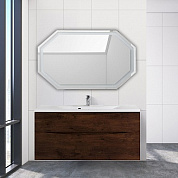 Тумба подвесная с раковиной из литьевого мрамора для ванной комнаты Belbagno Marino-H60 120 см Rovere Moro