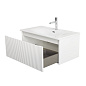 Тумба с раковиной подвесная BelBagno UNO-800-1C-SO-BO Bianco Opaco, раковина белая BB-8099-80