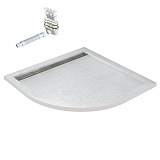 Поддон из искусственного мрамора CEZARES TRAY-AS-R-90-30-W с сифоном TRAY-AS-01
