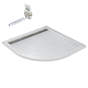 Поддон из искусственного мрамора CEZARES TRAY-AS-R-80-30-W с сифоном TRAY-AS-01