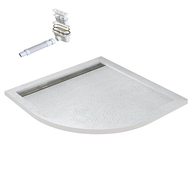 Поддон из искусственного мрамора CEZARES TRAY-AS-R-90-30-W с сифоном TRAY-AS-01