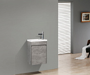 Тумба подвесная с раковиной из литьевого мрамора BelBagno PIETRA MINI 46-L Stucco Cemento, левосторонняя