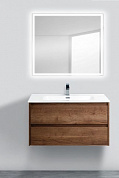 Тумба с керамической раковиной для ванной комнаты BelBagno Kraft 90см Rovere Tabacco