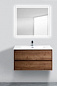 Тумба с керамической раковиной для ванной комнаты BelBagno Kraft 90см Rovere Tabacco
