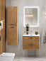 Тумба подвесная с керамической раковиной, Belbagno DUE, 50 см Rovere Nature DUE-500-2C-SO-RN-P+RS333MBSN.4/160+BB-8076-3-50