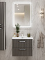 Тумба подвесная с керамической раковиной, Belbagno DUE, 50 см, Оружейная сталь DUE-500-2C-SO-GM-P+BB-8076-3-50+RS333CP.4/160