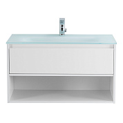Тумба с раковиной подвесная Belbagno KRAFT 800, Bianco Opaco, 800x460x500, KRAFT-800-1C-SO-BO/BB810/465-LV-VTR-BO