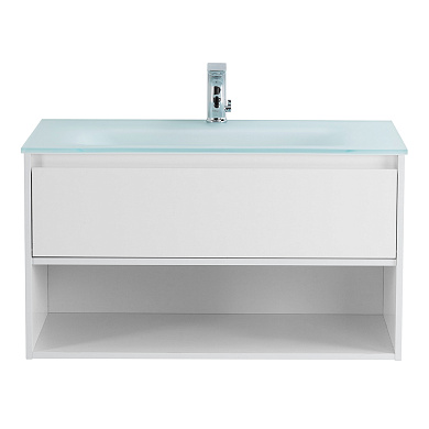 Тумба с раковиной подвесная Belbagno KRAFT 800, Bianco Opaco, 800x460x500, KRAFT-800-1C-SO-BO/BB810/465-LV-VTR-BO
