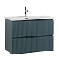 Тумба с раковиной подвесная BelBagno UNO-MINI-900-2C-SO-AO Голубой матовый, раковина белая BB-8099-3-90