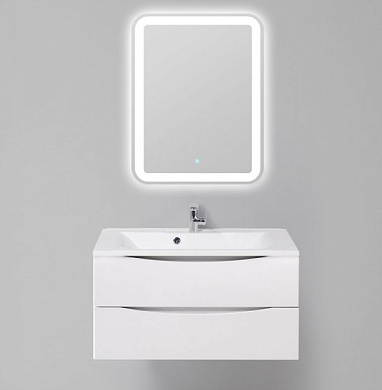 MARINO-H60 База под раковину подвесная с двумя выкатными ящиками, Bianco Lucido, 900x450x600, MARINO-H60-900-2C-SO-BL-P