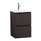 Тумба с раковиной подвесная BelBagno UNO-MINI-400-2C-SO-GSO Темно-серый матовый, раковина белая BB-8099-3-40