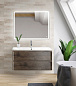 Тумба подвесная с раковиной из литьевого мрамора BelBagno ALBANO 120 Robere Nature Grigio
