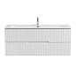 Тумба подвесная с керамической раковиной, CEZARES DUET-N, 120 см Bianco Lucido DUET-N-1200-2C-SO-BL + CZR-8073-120