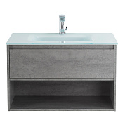 Тумба с раковиной подвесная Belbagno KRAFT 800, Cemento Grigio, 800x460x500, KRAFT-800-1C-SO-CG/BB810/465-LV-VTR-BL