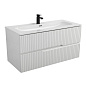 Тумба подвесная с керамической раковиной, CEZARES DUET-N, 100 см Bianco Lucido DUET-N-1000-2C-SO-BL+CZR-8073-100