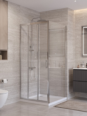 Душевой уголок BelBagno UNO-195-AF-31-90-C-Cr, профиль хром, стекло прозрачное.