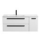 Тумба с раковиной подвесная с двумя ящиками и одной дверцей, левосторонняя CEZARES ECO-CER-N 120 Bianco Lucido(белый глянец), раковина белая CZR-8095-120-L+ECO-CER-N-1200-2C-1A-SO-BL-R+RS156BL.3/512+RS156BL.3/96
