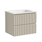 Тумба с керамической раковиной подвесная, SANCOS Snob R, 60 см Beige Soft SNR60CE+CN7011